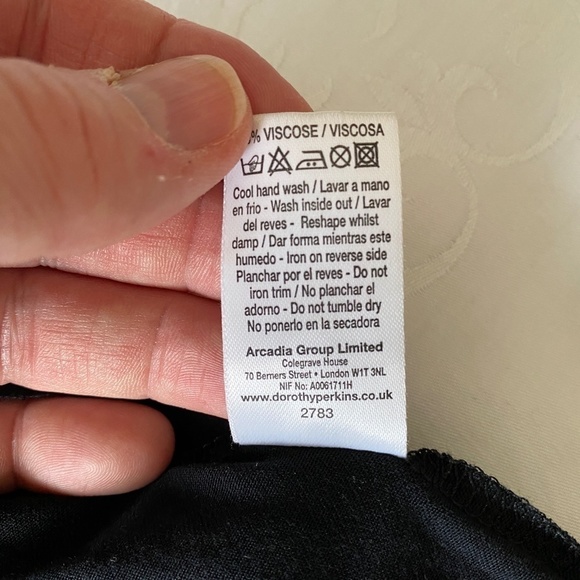 Dorthy Perkins Black Sequin Asymmetric Spaghetti Strap‎ Midi Dress Size UK12 - Picture 7 of 14